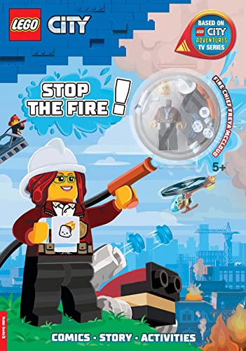 LEGO® City: Stop the Fire! Activity Book (with Freya McCloud minifigure and firefighting robot): Activity Book with Minifigure (LEGO® Minifigure Activity) von Buster Books