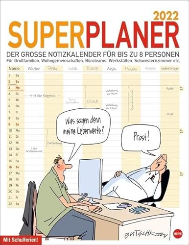 Butschkow Superplaner: Der grosse Notizkalender für bis zu acht Personen. von Heye Kalender / Heye in Athesia Kalenderverlag