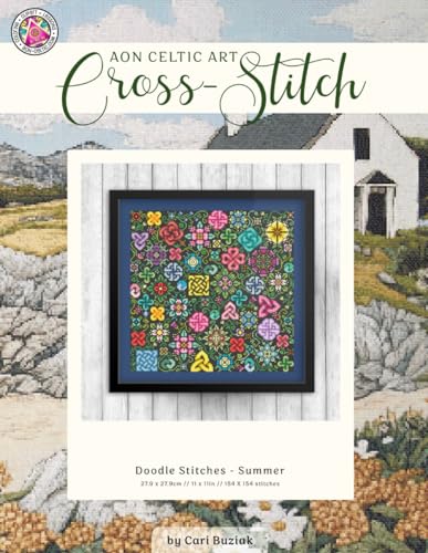 Doodle Stitches - Summer: Celtic Cross-Stitch Chart, 11” x 11”, Fun & Easy Counted Cross Stitch Pattern for Adults (Cross-Stitch Books by Cari Buziak / AonCelticArt) von Lil' Llama Press