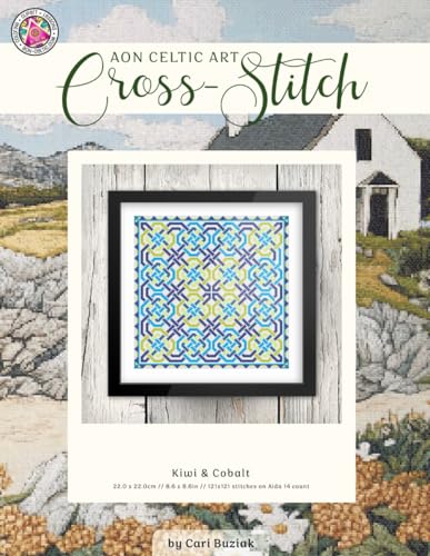 Kiwi & Cobalt: Celtic Cross-Stitch Chart, 8.6” x 8.6”, Fun & Easy Counted Cross Stitch Pattern for Adults von Lil' Llama Press