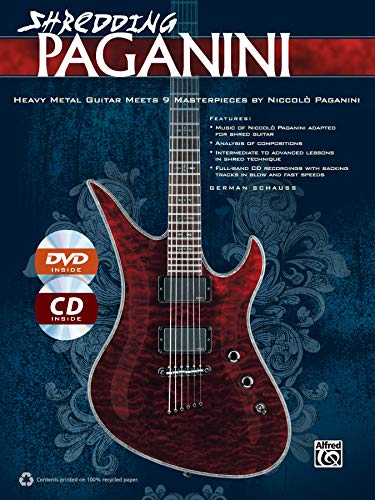 Shredding Paganini | Guitar | Book, CD & DVD: Heavy Metal Guitar Meets 9 Masterpieces by Niccolo Paganini (incl. CD + DVD) (Shredding Styles) von Alfred Music Publications