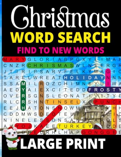 Christmas word search: Relaxing with Christmas Themed Word find Puzzles for Adults, Seniors, and Teens With Solutions Fun for Holiday.