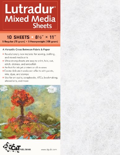 Lutradur Mixed Media Sheets: 10 Sheets, 8 1/2” x 11” • 5 Regular (70 Gram) • 5 Heavyweight (100 Gram)