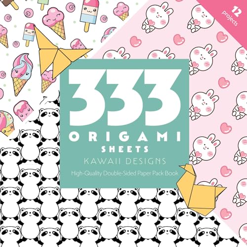 333 Origami Sheets Kawaii Designs: High-quality Double-sided Paper Pack Book