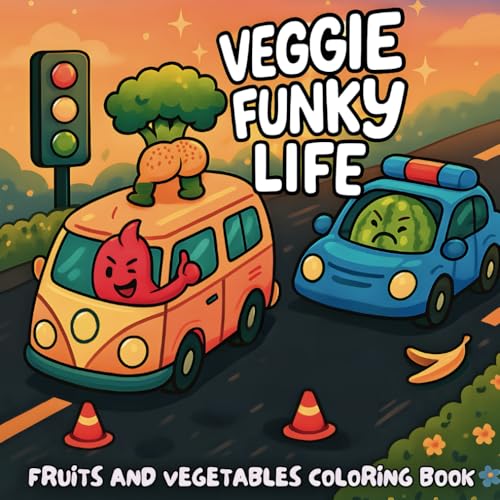 Veggie Funky Life: Fruits and Vegetables Coloring Book for Stress Relief and Fun | Playful, Unique Designs for Relaxation, Creativity, and Imaginative Coloring Adventures von Independently published