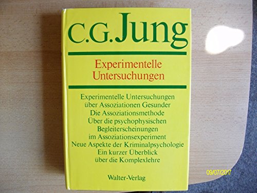 C.G.Jung, Gesammelte Werke. Bände 1-20 Hardcover: Gesammelte Werke, 20 Bde., Briefe, 3 Bde. und 3 Suppl.-Bde., in 30 Tl.-Bdn., Bd.2, Experimentelle Untersuchungen von Walter Verlag