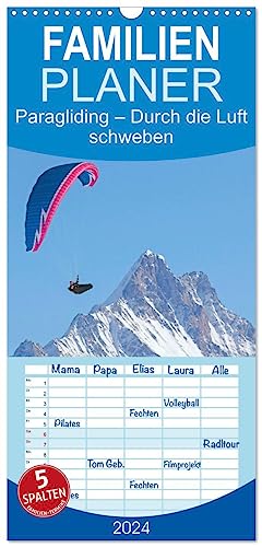 Familienplaner 2024 - Edition Funsport: Paragliding – Durch die Luft schweben mit 5 Spalten (Wandkalender, 21 cm x 45 cm) CALVENDO