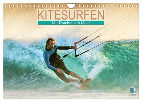 Kitesurfen: Mit Drachen am Meer (Wandkalender 2024 DIN A4 quer), CALVENDO Monatskalender von CALVENDO