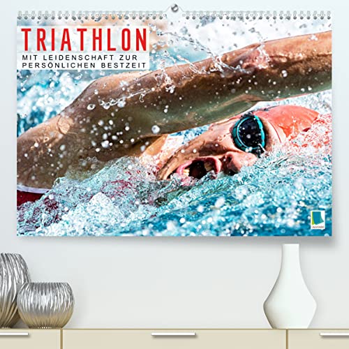 Triathlon: Mit Leidenschaft zur persönlichen Bestzeit (hochwertiger Premium Wandkalender 2024 DIN A2 quer), Kunstdruck in Hochglanz