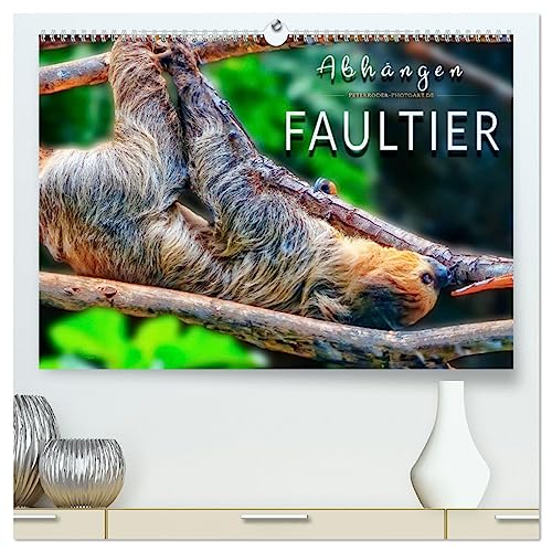 Abhängen - Faultier (hochwertiger Premium Wandkalender 2025 DIN A2 quer), Kunstdruck in Hochglanz von CALVENDO
