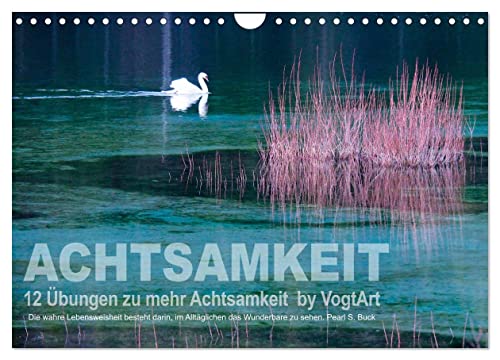 Achtsamkeit, 12 Übungen zu mehr Achtsamkeit. (Wandkalender 2025 DIN A4 quer), CALVENDO Monatskalender von CALVENDO