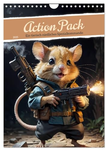 Action Pack - Ein tierisch niedliches Spezialkommando (Wandkalender 2025 DIN A4 hoch), CALVENDO Monatskalender von CALVENDO