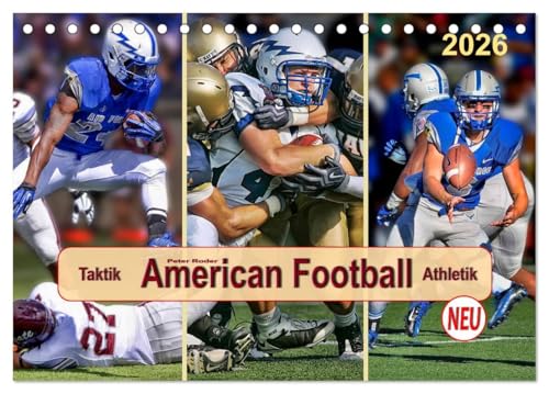 American Football - Taktik und Athletik (Tischkalender 2026 DIN A5 quer), CALVENDO Monatskalender von CALVENDO
