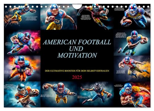 American Football und Motivation (Wandkalender 2025 DIN A4 quer), CALVENDO Monatskalender von CALVENDO