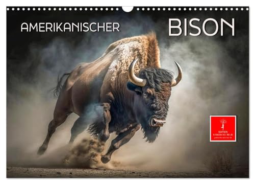 Amerikanischer Bison (Wandkalender 2025 DIN A3 quer), CALVENDO Monatskalender: Der Amerikanische Bison – seit 2016 Nationaltier der USA (CALVENDO Tiere) von Calvendo