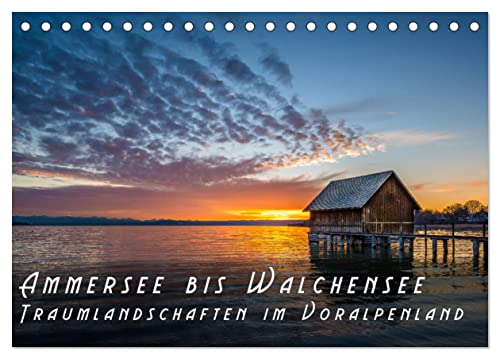 Ammersee bis Walchensee - Traumlandschaften im Voralpenland (Tischkalender 2026 DIN A5 quer), CALVENDO Monatskalender von CALVENDO