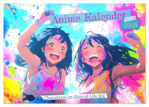 Anime Kalender – Charaktere im Slice-of-Life Stil (Wandkalender 2025 DIN A3 quer), CALVENDO Monatskalender von CALVENDO