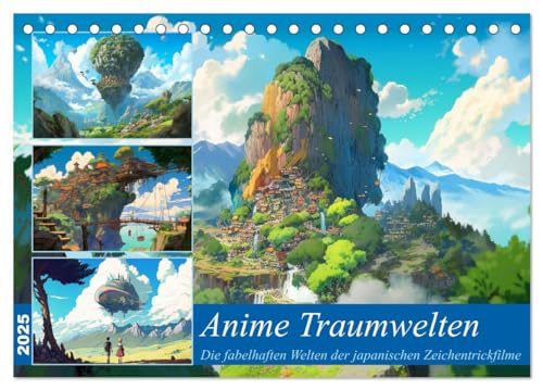 Anime Traumwelten (Tischkalender 2025 DIN A5 quer), CALVENDO Monatskalender von CALVENDO