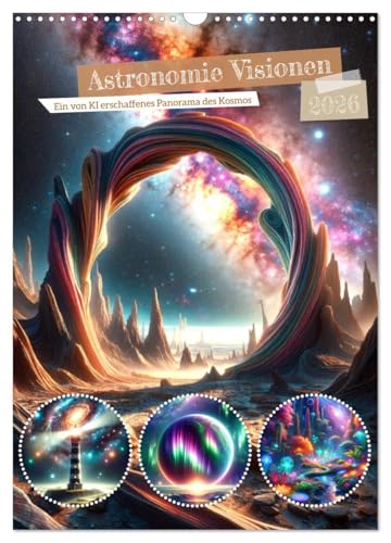 Astronomie Visionen - Ein von KI erschaffenes Panorama des Kosmos (Wandkalender 2026 DIN A3 hoch), CALVENDO Monatskalender von CALVENDO