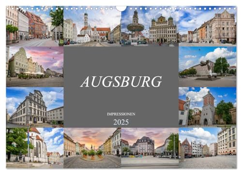 Augsburg Impressionen (Wandkalender 2025 DIN A3 quer), CALVENDO Monatskalender von CALVENDO