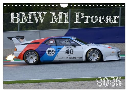BMW M1 Procar (Wandkalender 2025 DIN A4 quer), CALVENDO Monatskalender: Rennautolegende BMW M1 Procar im Renneinsatz (CALVENDO Sport) von CALVENDO