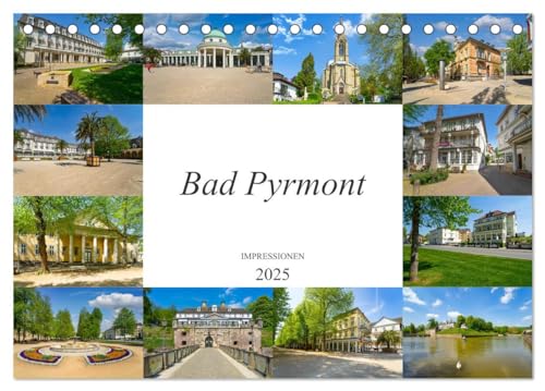 Bad Pyrmont Impressionen (Tischkalender 2025 DIN A5 quer), CALVENDO Monatskalender: Traumhafte Bilder der Kurstadt Bad Pyrmont (CALVENDO Orte) von Calvendo