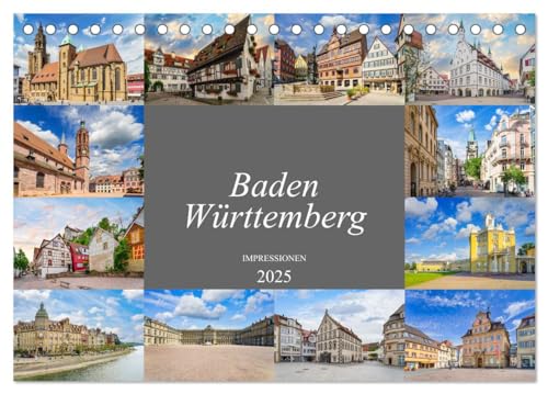 Baden-Württemberg Stadtansichten (Tischkalender 2025 DIN A5 quer), CALVENDO Monatskalender von CALVENDO