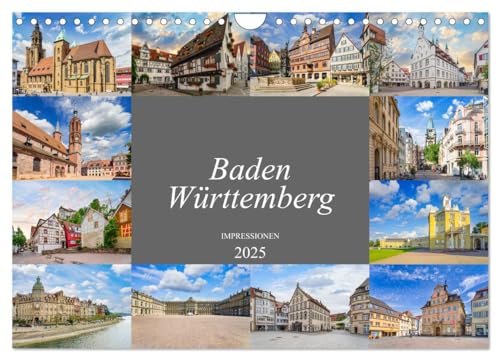 Baden-Württemberg Stadtansichten (Wandkalender 2025 DIN A4 quer), CALVENDO Monatskalender von CALVENDO
