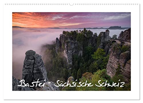 Bastei - Sächsische Schweiz (Wandkalender 2026 DIN A2 quer), CALVENDO Monatskalender von CALVENDO
