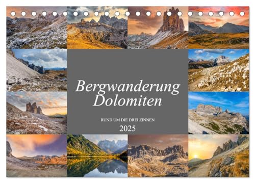 Bergwanderung Dolomiten rund um die Drei Zinnen (Tischkalender 2025 DIN A5 quer), CALVENDO Monatskalender von CALVENDO