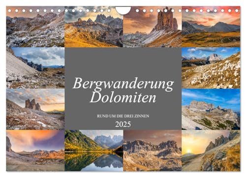 Bergwanderung Dolomiten rund um die Drei Zinnen (Wandkalender 2025 DIN A4 quer), CALVENDO Monatskalender von CALVENDO