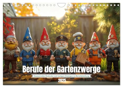 Berufe der Gartenzwerge (Wandkalender 2025 DIN A4 quer), CALVENDO Monatskalender von CALVENDO