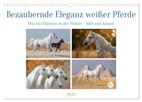 Bezaubernde Eleganz weißer Pferde (Wandkalender 2025 DIN A3 quer), CALVENDO Monatskalender von CALVENDO