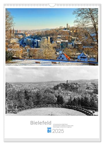 Bielefelder Fotomotive heute und damals mit historischen Ereignissen (Wandkalender 2025 DIN A3 hoch), CALVENDO Monatskalender