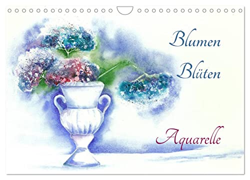 Blumen Blüten Aquarelle (Wandkalender 2025 DIN A4 quer), CALVENDO Monatskalender von CALVENDO