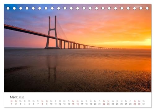 Brücken - Die schönsten Brücken der Welt. (Tischkalender 2025 DIN A5 quer), CALVENDO Monatskalender: Erleben Sie eine Reise zu den bezauberndsten Brücken der Welt. (CALVENDO Orte) von Calvendo