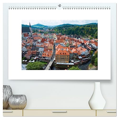 Ceský Krumlov - Böhmisch Krumau (hochwertiger Premium Wandkalender 2025 DIN A2 quer), Kunstdruck in Hochglanz von CALVENDO