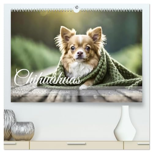Chihuahuas - Kleine Hunde - große Temperamentbündel (hochwertiger Premium Wandkalender 2025 DIN A2 quer), Kunstdruck in Hochglanz von CALVENDO