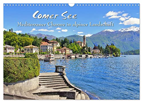 Comer See - Mediterraner Charme in alpiner Landschaft (Wandkalender 2025 DIN A3 quer), CALVENDO Monatskalender von CALVENDO