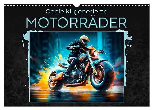 Coole KI-generierte MOTORRÄDER (Wandkalender 2025 DIN A3 quer), CALVENDO Monatskalender von CALVENDO