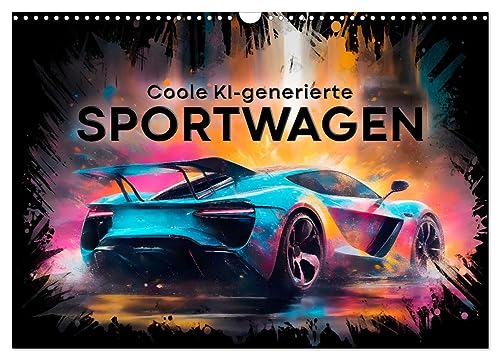 Coole KI-generierte SPORTWAGEN (Wandkalender 2025 DIN A3 quer), CALVENDO Monatskalender von CALVENDO