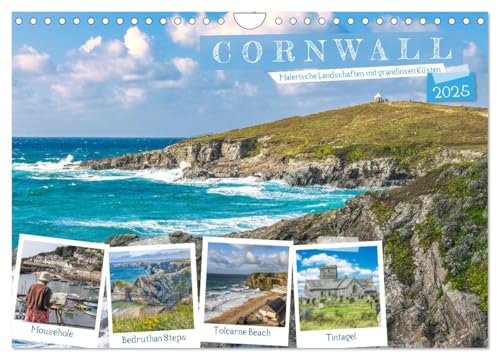 Cornwall - Malerische Landschaften mit grandiosen Küsten (Wandkalender 2025 DIN A4 quer), CALVENDO Monatskalender von CALVENDO