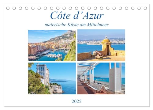 Côte d’Azur - malerische Küste am Mittelmeer (Tischkalender 2025 DIN A5 quer), CALVENDO Monatskalender von CALVENDO