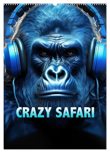 Crazy Safari (Wandkalender 2025 DIN A2 hoch), CALVENDO Monatskalender von CALVENDO