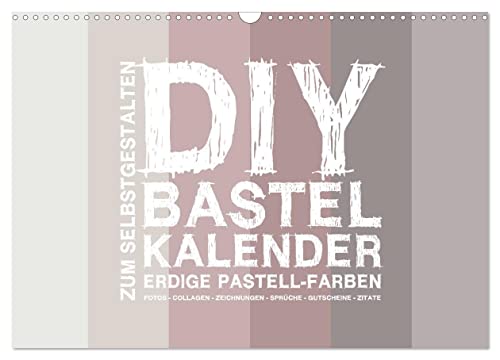 DIY Bastel-Kalender -Erdige Pastell Farben- Zum Selbstgestalten (Wandkalender 2025 DIN A3 quer), CALVENDO Monatskalender von CALVENDO