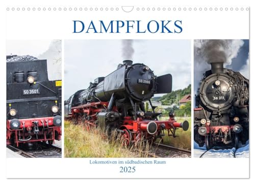 Dampfloks im südbadischen Raum (Wandkalender 2025 DIN A3 quer), CALVENDO Monatskalender von CALVENDO