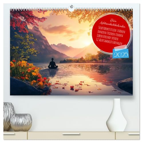 Dein Achtsamkeitskalender (hochwertiger Premium Wandkalender 2025 DIN A2 quer), Kunstdruck in Hochglanz von CALVENDO