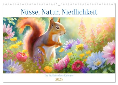Der Eichhörnchen-Kalender (Wandkalender 2025 DIN A3 quer), CALVENDO Monatskalender von CALVENDO