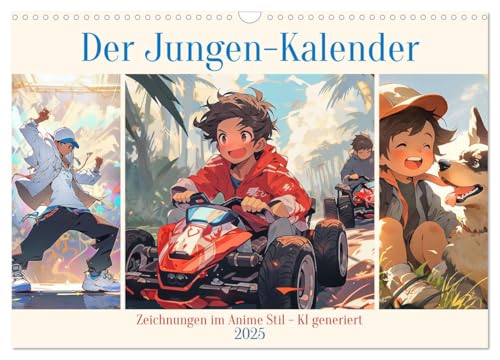 Der Jungen-Kalender (Wandkalender 2025 DIN A3 quer), CALVENDO Monatskalender von CALVENDO