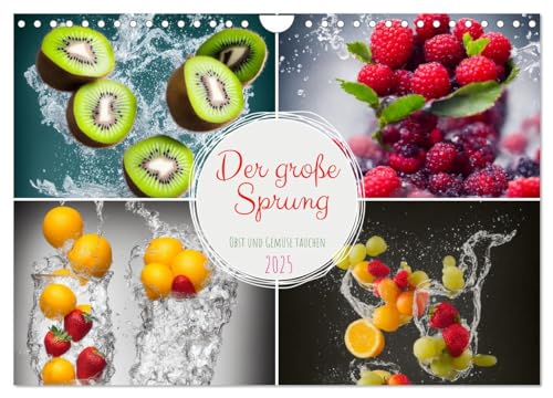 Der große Sprung - Obst und Gemüse tauchen (Wandkalender 2025 DIN A4 quer), CALVENDO Monatskalender von CALVENDO